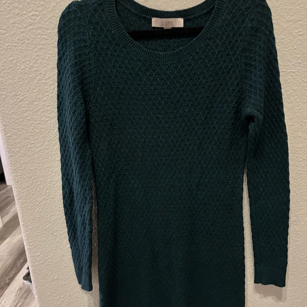 LOFT Size M Green Sweater Dress